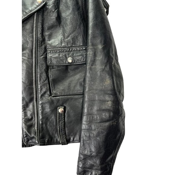Vintage 70’s Cycle Champ Harley Davidson AMF Leather Jacket, Size 38R - Picture 3 of 14